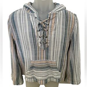 ROXY Surf Cabo Trip Stripe Hoodie Poncho Pullover Women S/P Small - NWOT